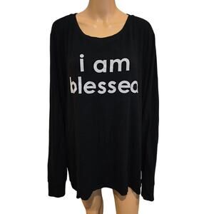 Peace Love World Black I am blessed long sleeve shirt 3XL